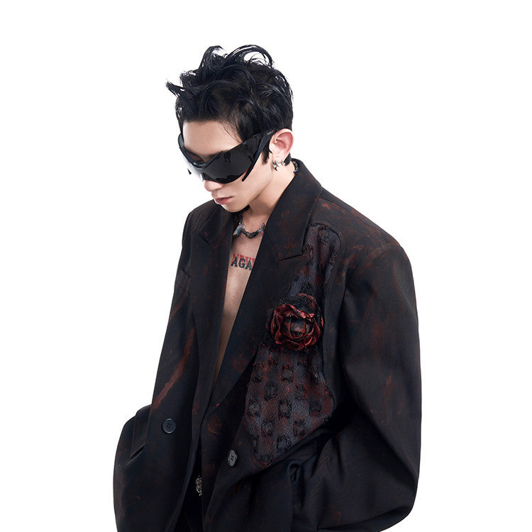 Handmade Doodle Jacket Men's Autumn And Winter Night Show High-grade Suit