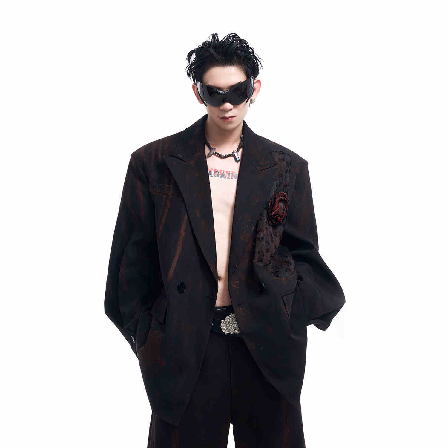 Handmade Doodle Jacket Men's Autumn And Winter Night Show High-grade Suit