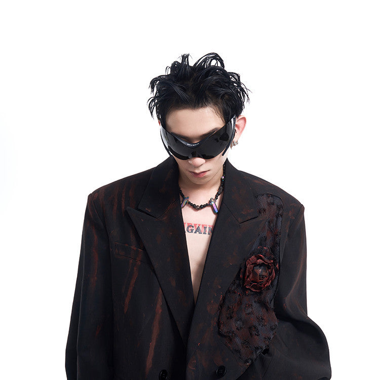 Handmade Doodle Jacket Men's Autumn And Winter Night Show High-grade Suit